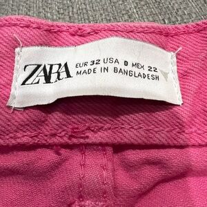 Hot pink Zara wide leg jean. Excellent condition. Size 0